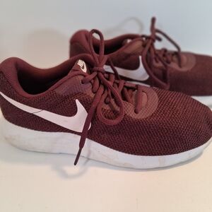 Nike Burgundy and White Women's Sneakers